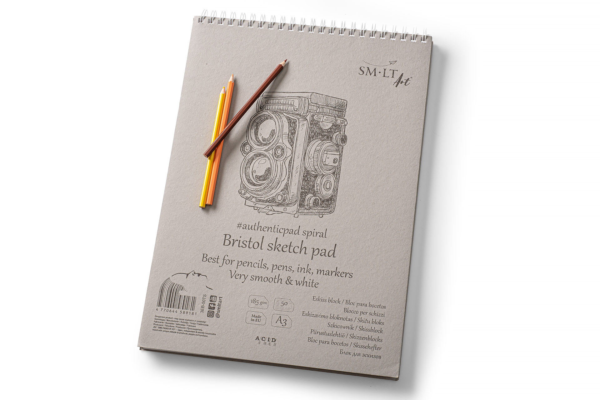SMLTArt SMLT Bristol Sketch #authenticpad A4 in folder - 50 sheets